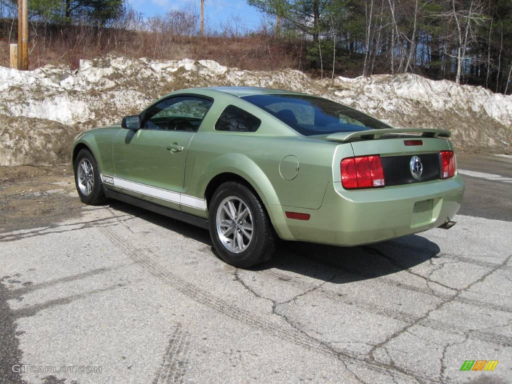 2005 Mustang V6 Deluxe Coupe - Legend Lime Metallic / Dark Charcoal photo #10