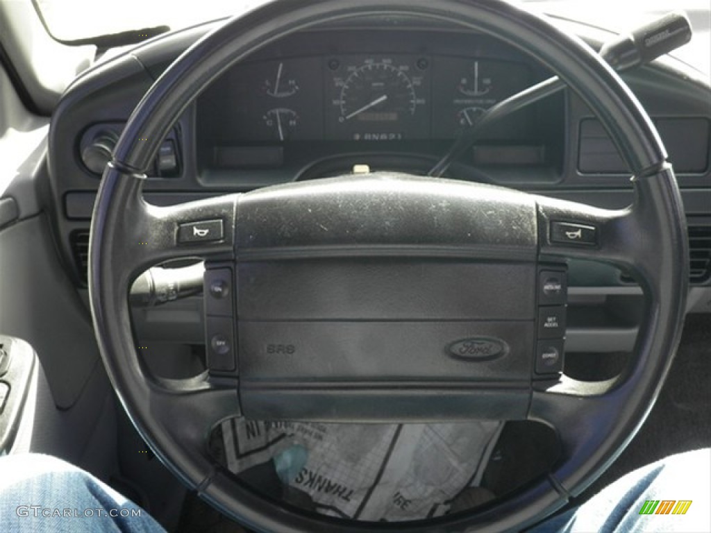 1996 Ford F150 XLT Regular Cab Opal Grey Steering Wheel Photo #61666816