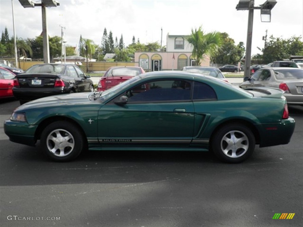 2000 Mustang V6 Coupe - Amazon Green Metallic / Medium Parchment photo #6
