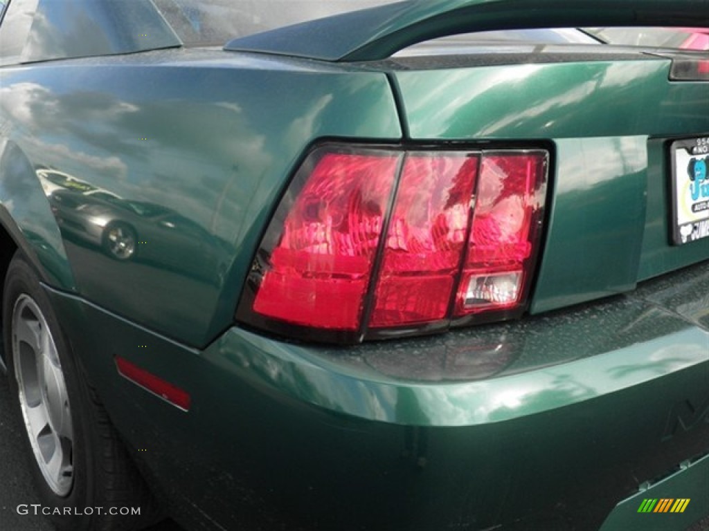 2000 Mustang V6 Coupe - Amazon Green Metallic / Medium Parchment photo #7