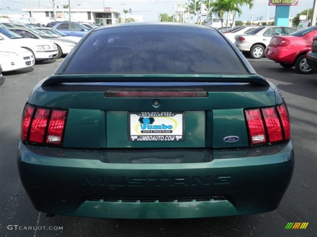 2000 Mustang V6 Coupe - Amazon Green Metallic / Medium Parchment photo #8
