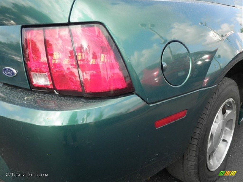 2000 Mustang V6 Coupe - Amazon Green Metallic / Medium Parchment photo #9