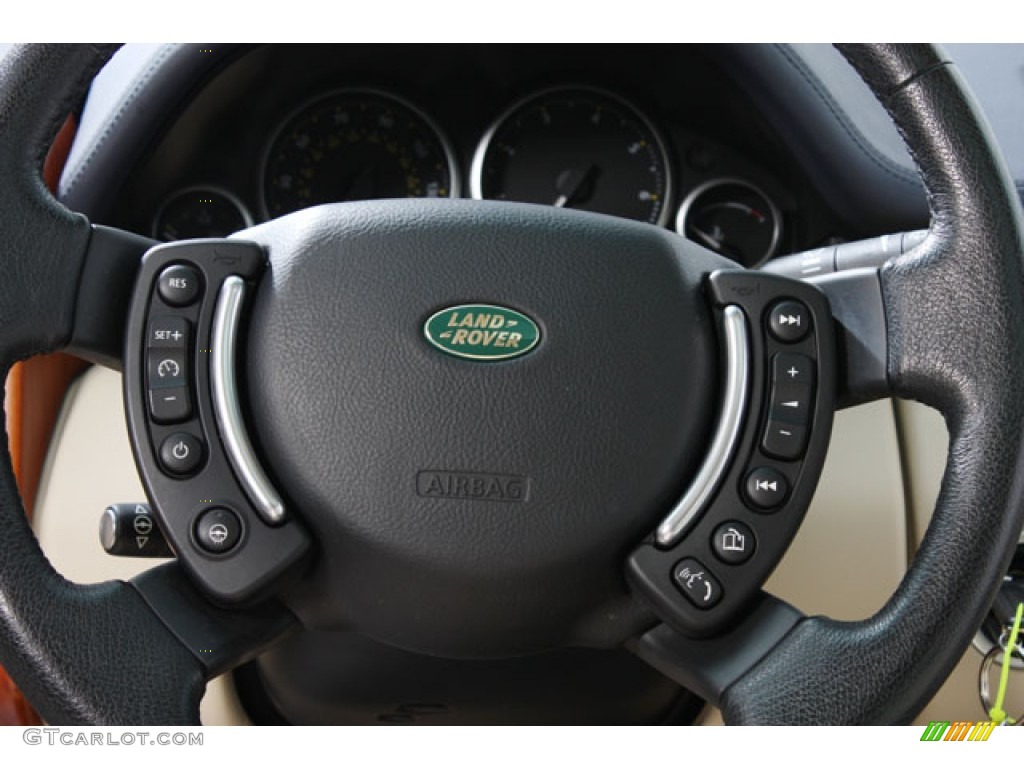 2008 Land Rover Range Rover V8 HSE Ivory Steering Wheel Photo #61668046