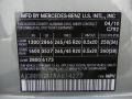  2010 ML 350 Palladium Silver Metallic Color Code 792