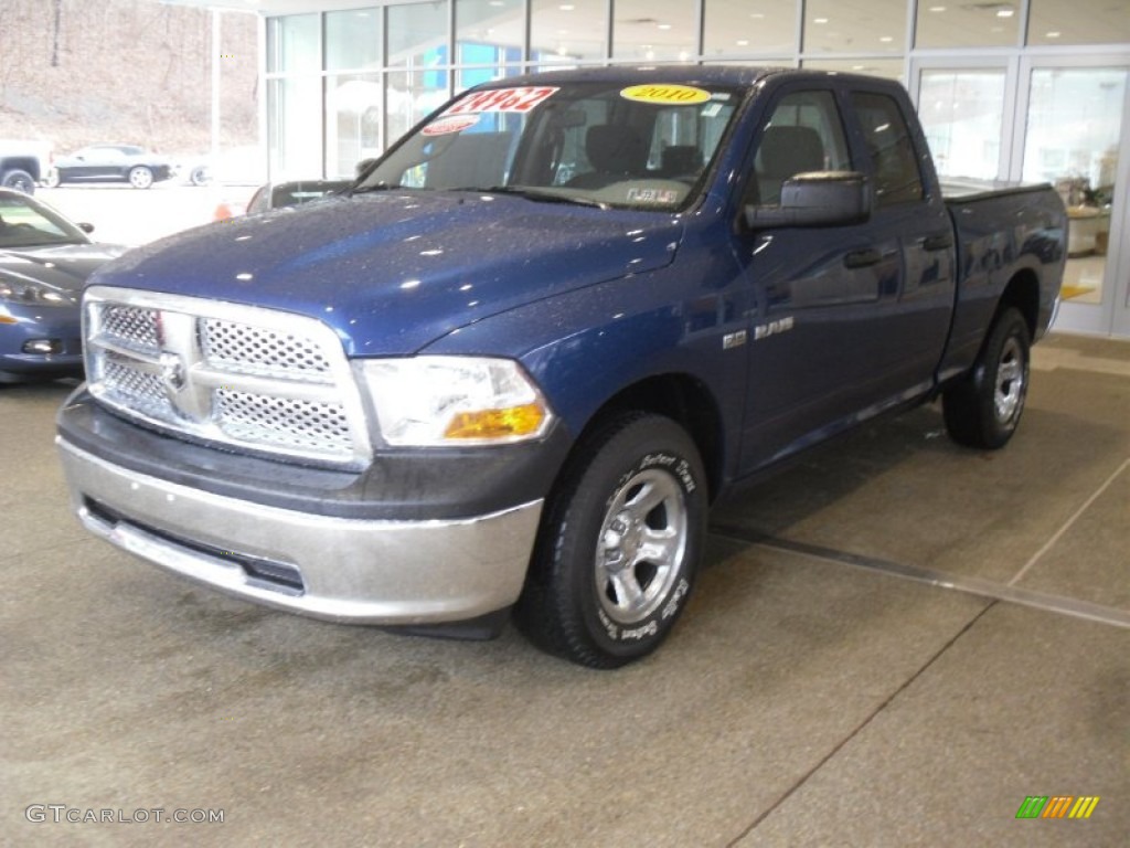 2010 Ram 1500 ST Quad Cab 4x4 - Deep Water Blue Pearl / Dark Slate/Medium Graystone photo #3