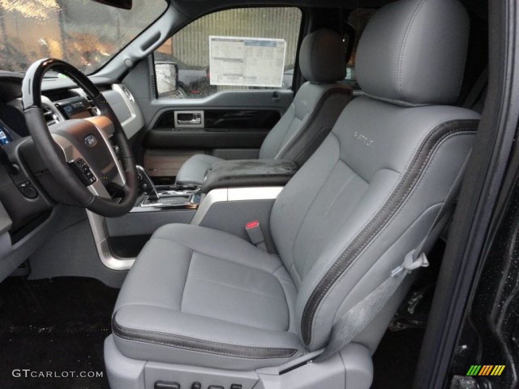 Platinum Steel Gray Black Leather Interior 2012 Ford F150