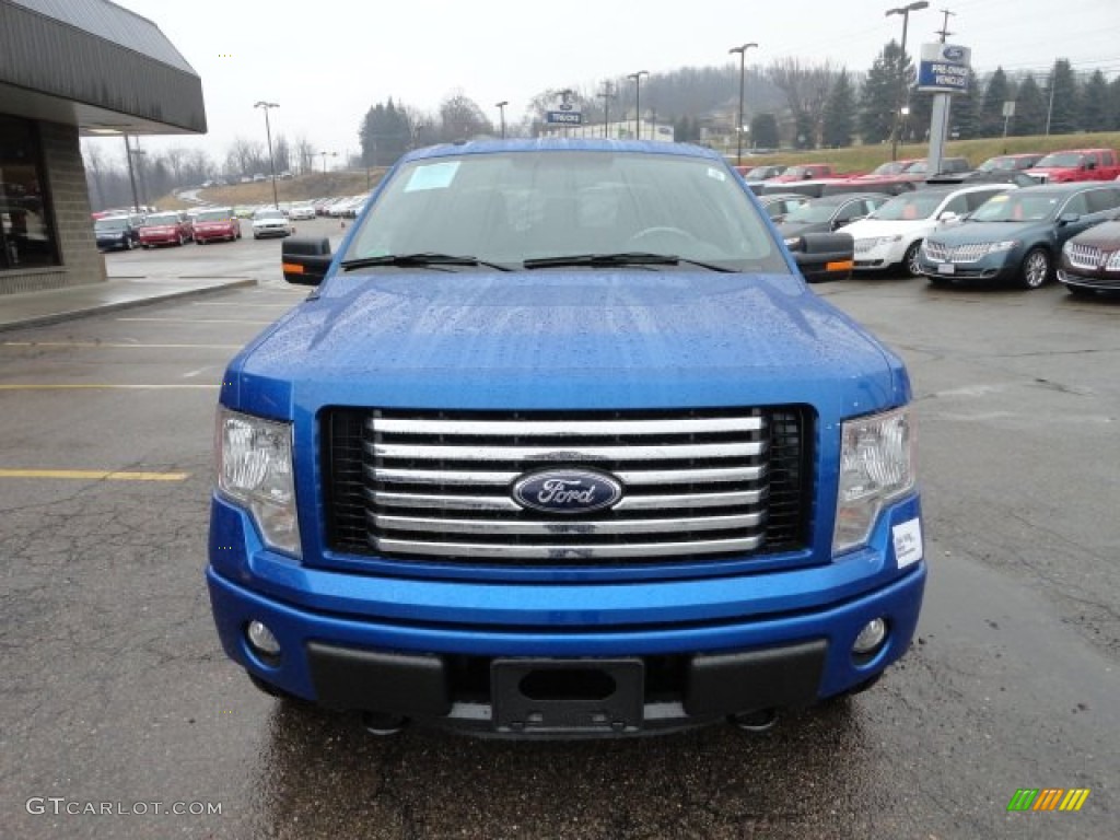 2012 F150 XLT SuperCab 4x4 - Blue Flame Metallic / Black photo #7