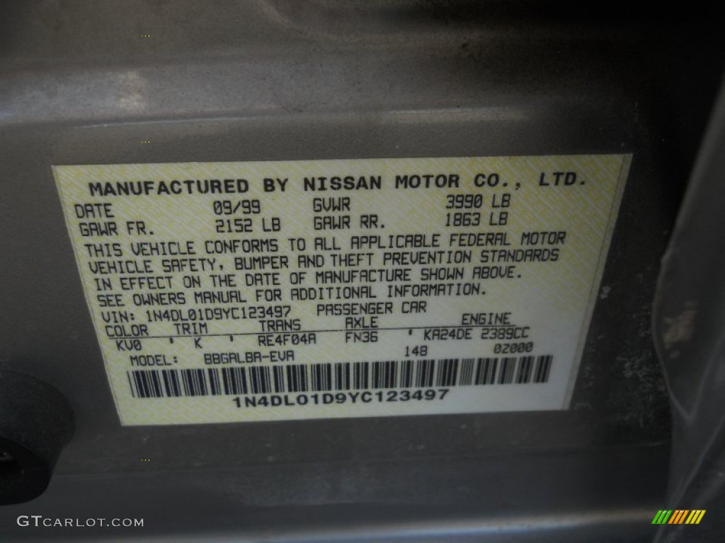 2000 Nissan Altima GXE KV0 Photo #61677612