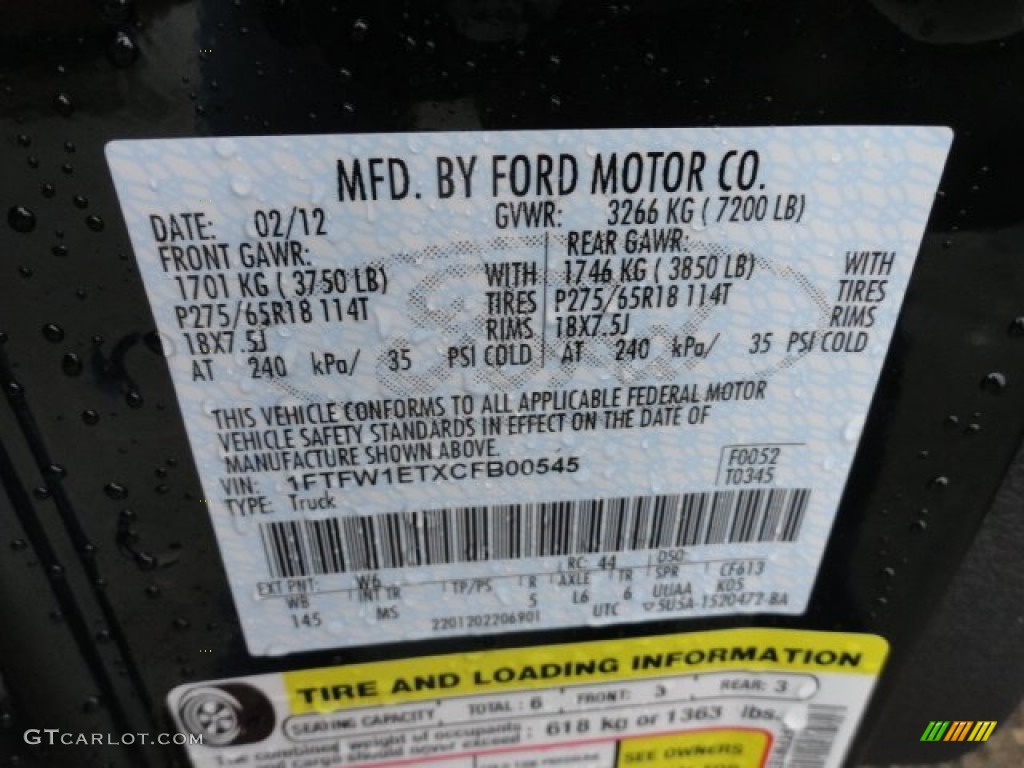2012 F150 Color Code W6 for Green Gem Metallic Photo #61677696