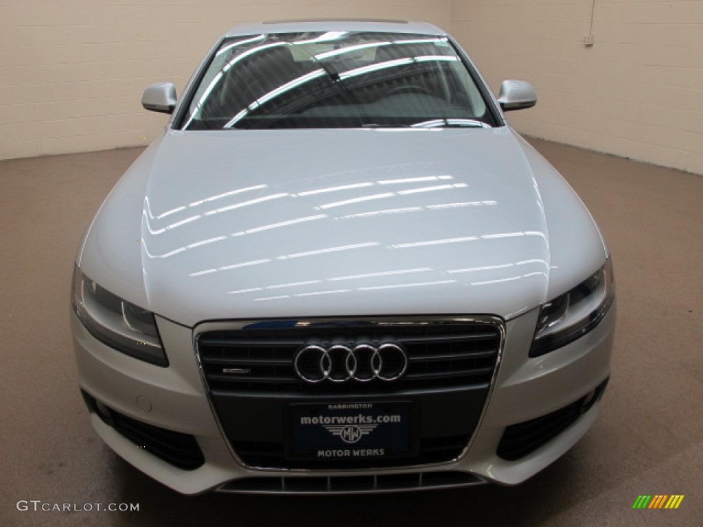 2009 A4 2.0T Premium quattro Sedan - Ice Silver Metallic / Black photo #2