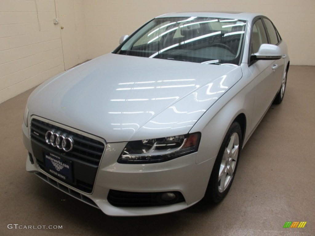 2009 A4 2.0T Premium quattro Sedan - Ice Silver Metallic / Black photo #4