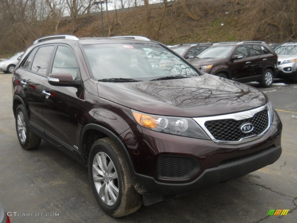 2011 Sorento LX V6 AWD - Dark Cherry / Black photo #14