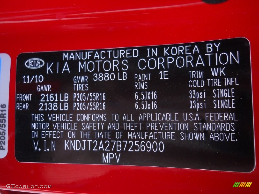 2011 Soul Color Code 1E for Molten Red Photo #61679465