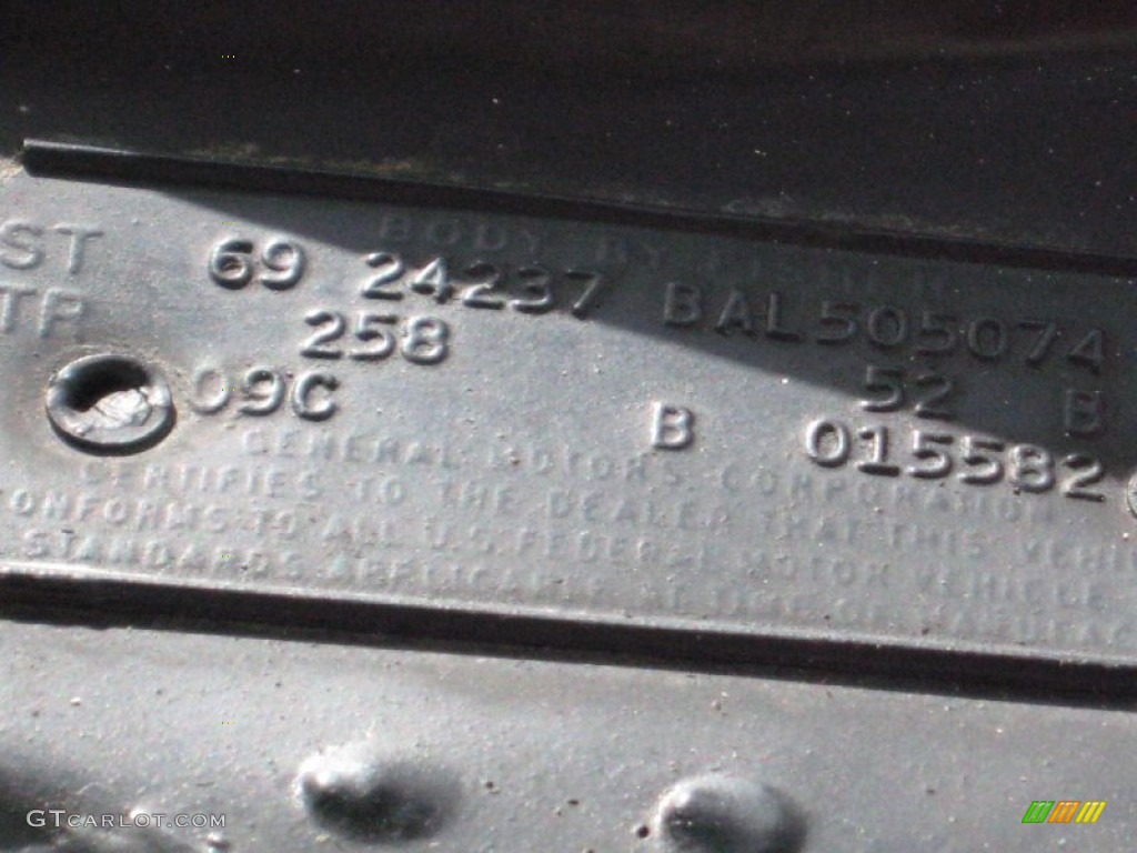 1969 Pontiac GTO Hardtop Info Tag Photo #61681373