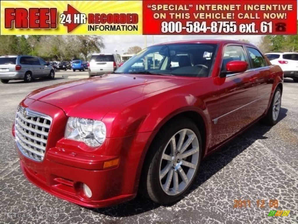 2007 300 C SRT8 - Inferno Red Crystal Pearlcoat / Dark Slate Gray/Light Graystone photo #1