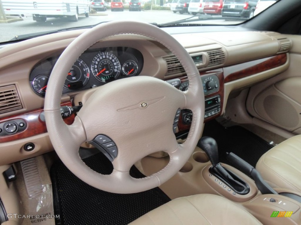 2001 Chrysler Sebring LXi Convertible Sandstone Steering Wheel Photo #61687542