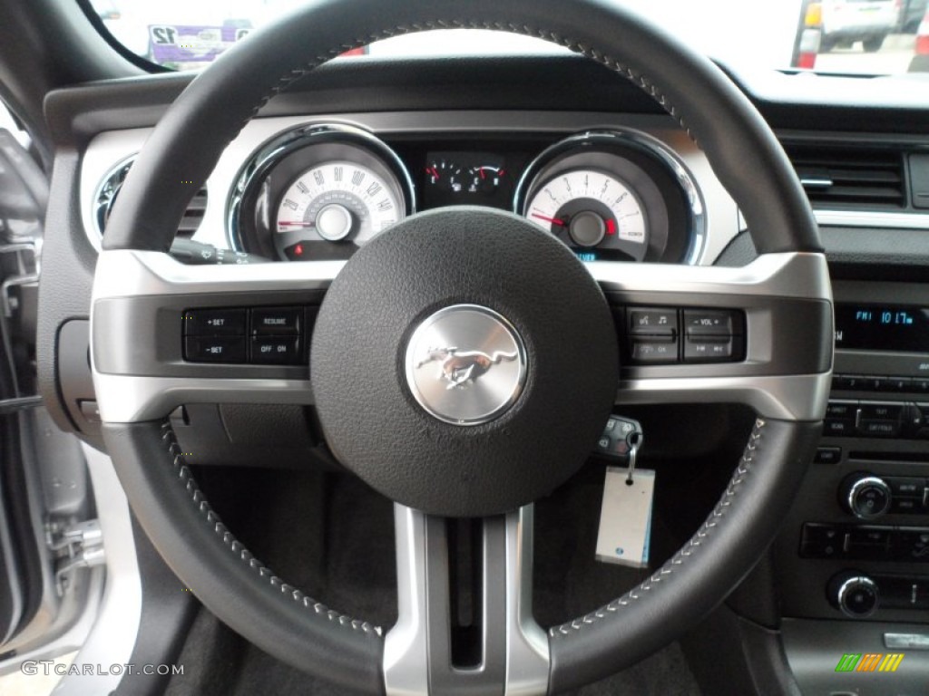 2011 Ford Mustang V6 Mustang Club of America Edition Coupe Charcoal Black Steering Wheel Photo #61691893