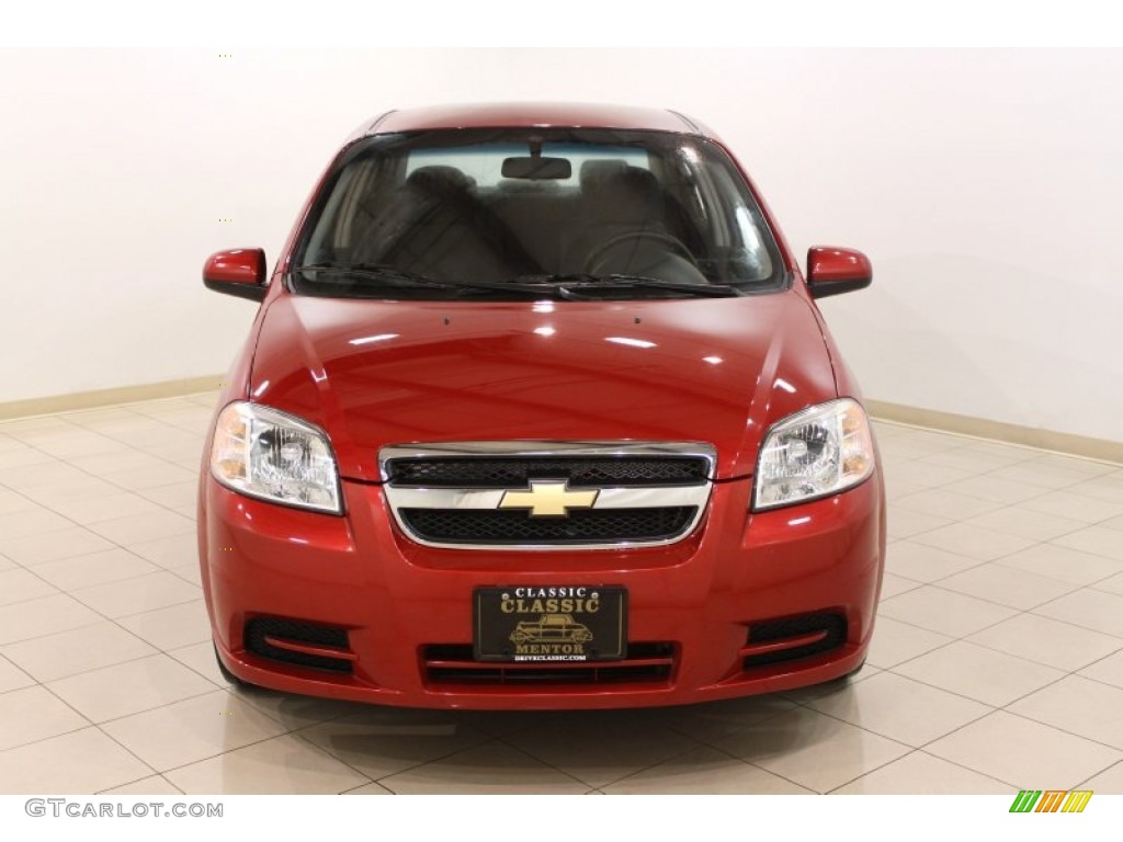 2010 Aveo LT Sedan - Sport Red / Charcoal photo #2