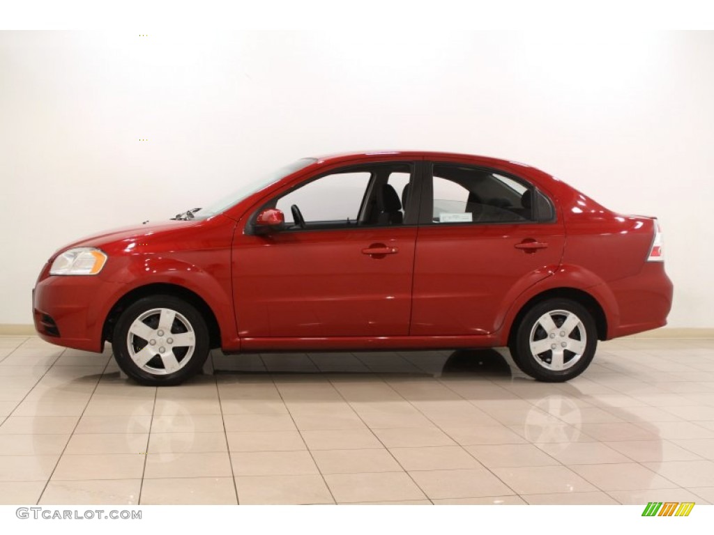 2010 Aveo LT Sedan - Sport Red / Charcoal photo #4