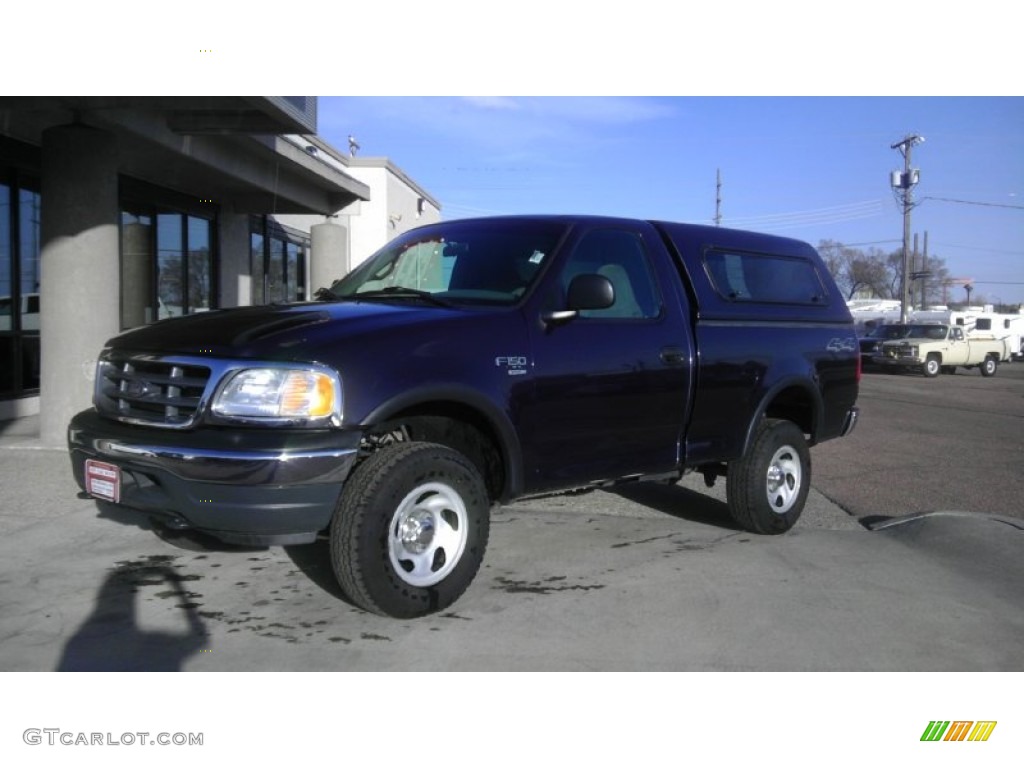 2001 F150 XL Regular Cab 4x4 - Deep Wedgewood Blue Metallic / Medium Parchment photo #1