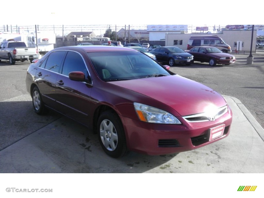 2007 Accord SE V6 Sedan - Moroccan Red Pearl / Gray photo #7