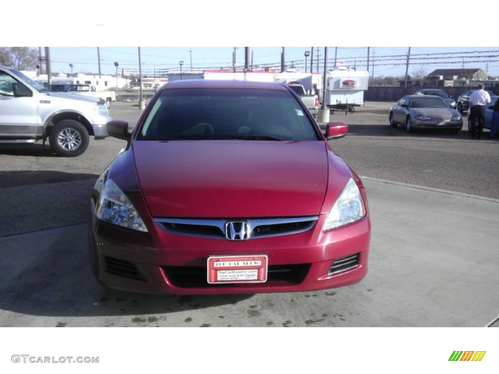 2007 Accord SE V6 Sedan - Moroccan Red Pearl / Gray photo #8