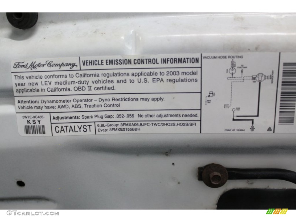 2003 Ford Excursion Eddie Bauer Info Tag Photos