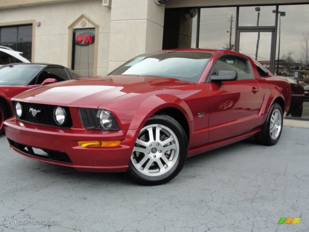 2005 Mustang GT Premium Coupe - Redfire Metallic / Dark Charcoal photo #2