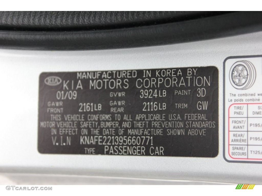 2009 Spectra Color Code 3D for Bright Silver Metallic Photo #61699133