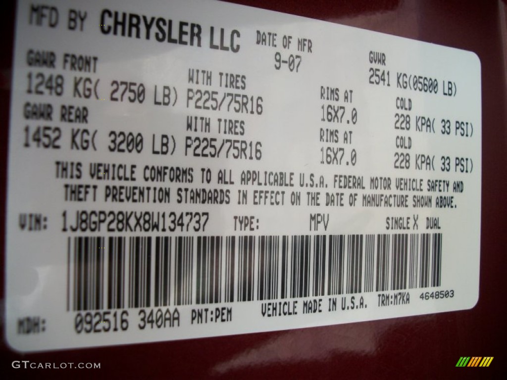 2008 Liberty Color Code PEM for Red Rock Crystal Pearl Photo #61702749