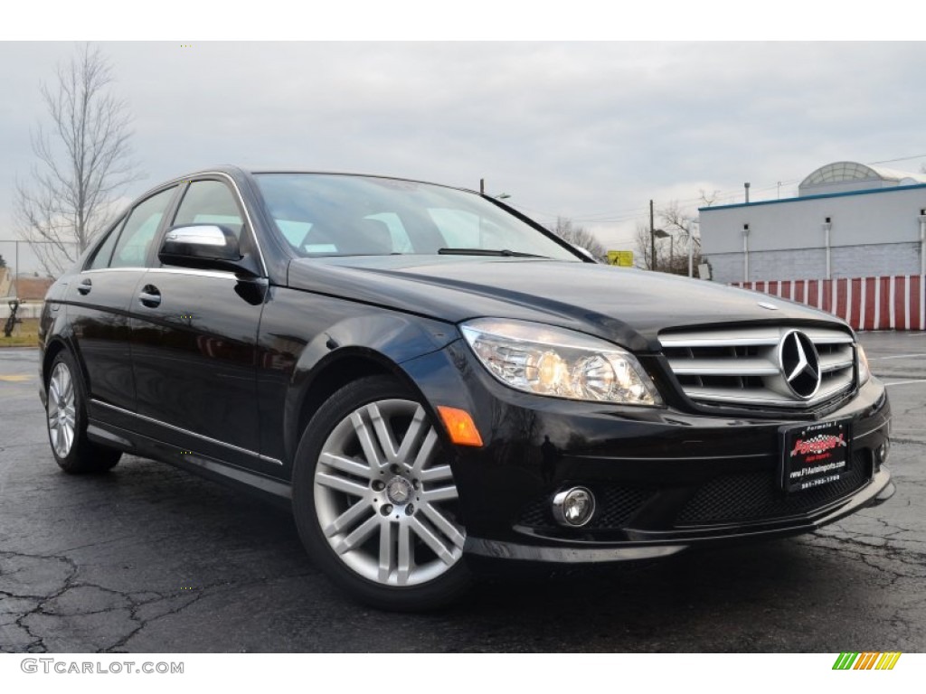 2009 C 300 4Matic Sport - Obsidian Black Metallic / Black photo #1