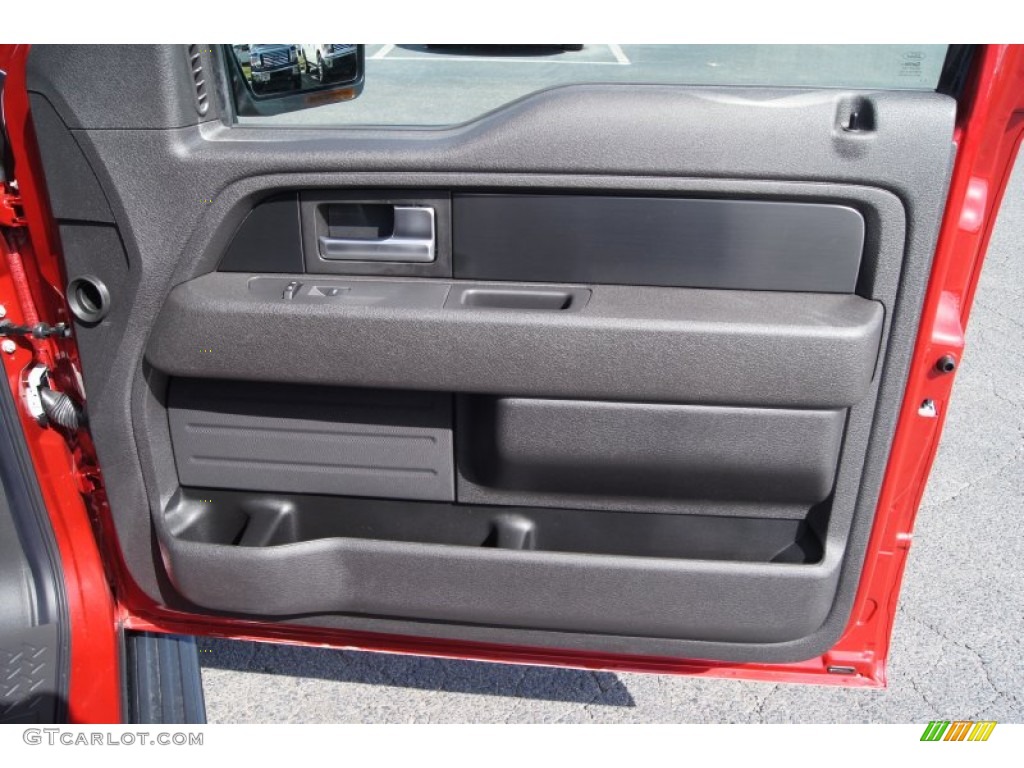 2012 Ford F150 FX2 SuperCrew FX Sport Appearance Black/Red Door Panel Photo #61705596