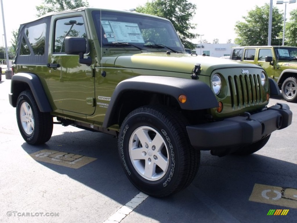 Rescue Green Metallic 2010 Jeep Wrangler Sport 4x4 Exterior Photo #61706984