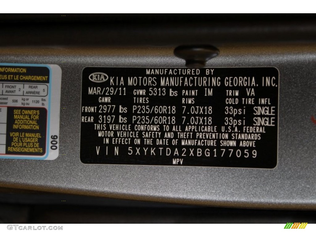 2011 Sorento LX V6 AWD - Titanium Silver / Black photo #25