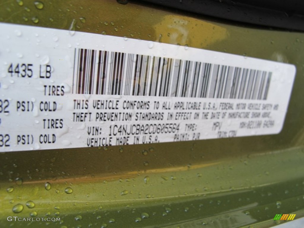 2012 Compass Color Code PJR for Rescue Green Metallic Photo #61710495