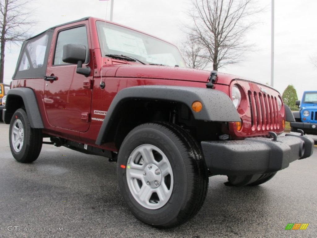 Deep Cherry Red Crystal Pearl 2012 Jeep Wrangler Sport 4x4 Exterior Photo #61711180