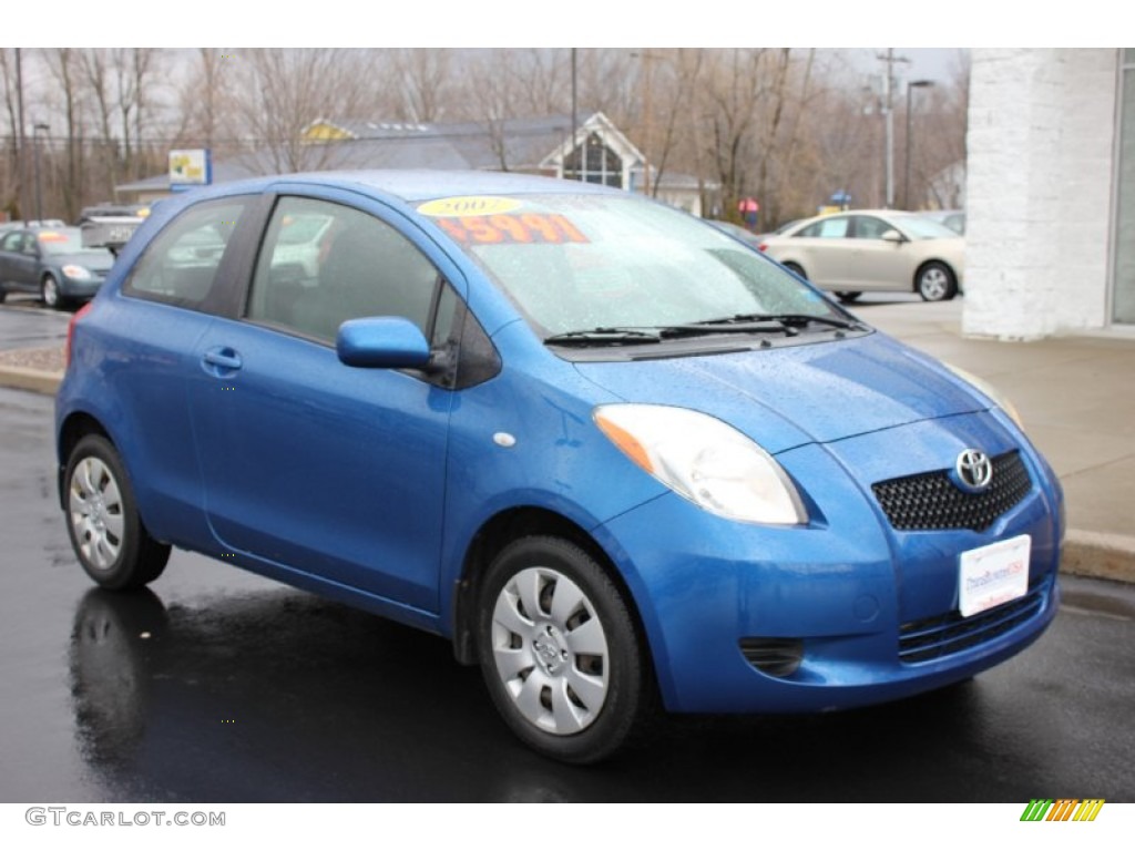 2007 Yaris 3 Door Liftback - Blazing Blue Metallic / Dark Charcoal photo #15