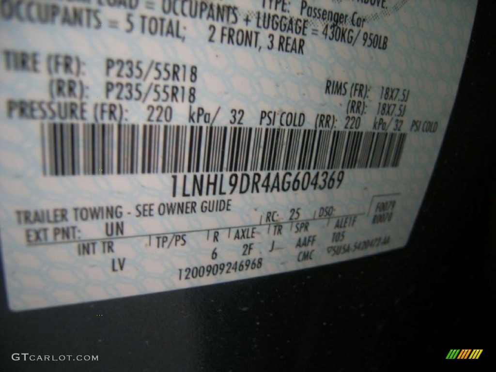 2010 Lincoln MKS FWD Parts Photos
