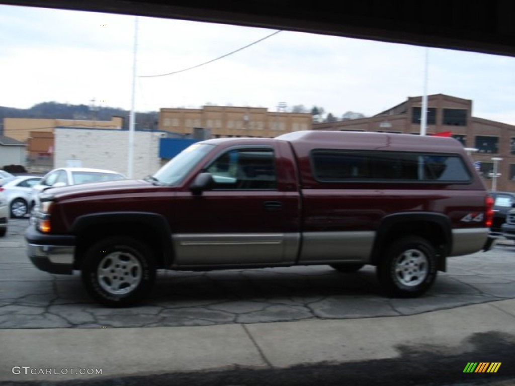 2003 Silverado 1500 LS Regular Cab 4x4 - Dark Carmine Red Metallic / Dark Charcoal photo #5