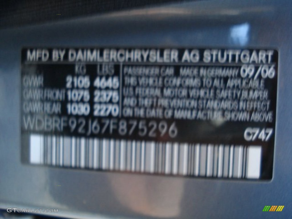 2007 C Color Code 747 for Granite Grey Metallic Photo #61716570