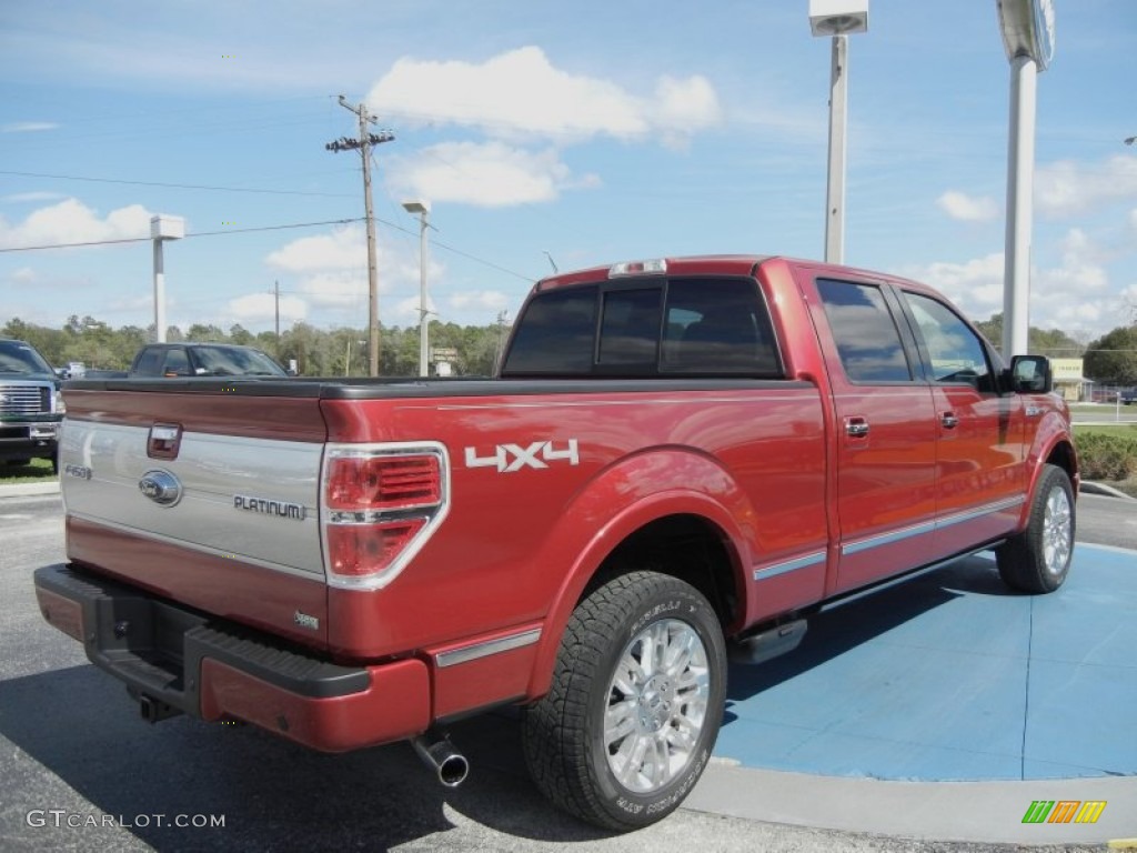 2010 F150 Platinum SuperCrew 4x4 - Red Candy Metallic / Sienna Brown Leather/Black photo #5