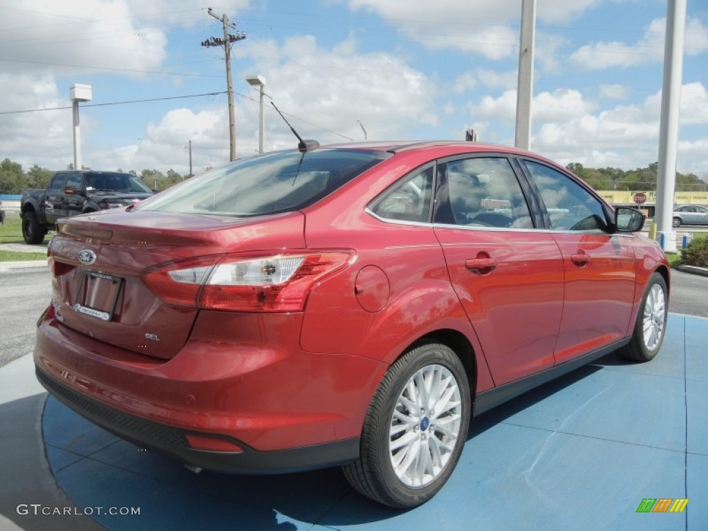 2012 Focus SEL Sedan - Red Candy Metallic / Stone photo #3