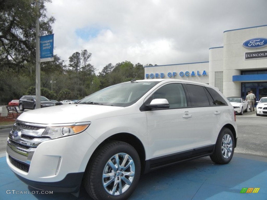 2012 Edge SEL EcoBoost - White Platinum Metallic Tri-Coat / Medium Light Stone photo #1