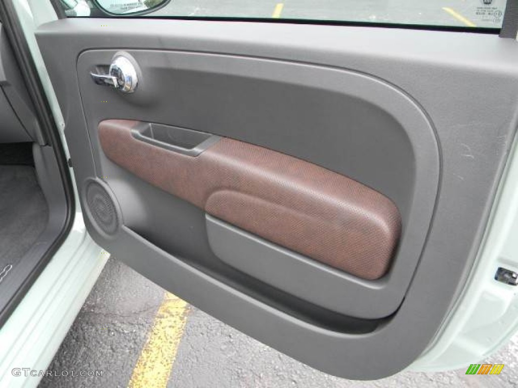 2012 Fiat 500 Sport Sport Tessuto Marrone/Nero (Brown/Black) Door Panel Photo #61719228