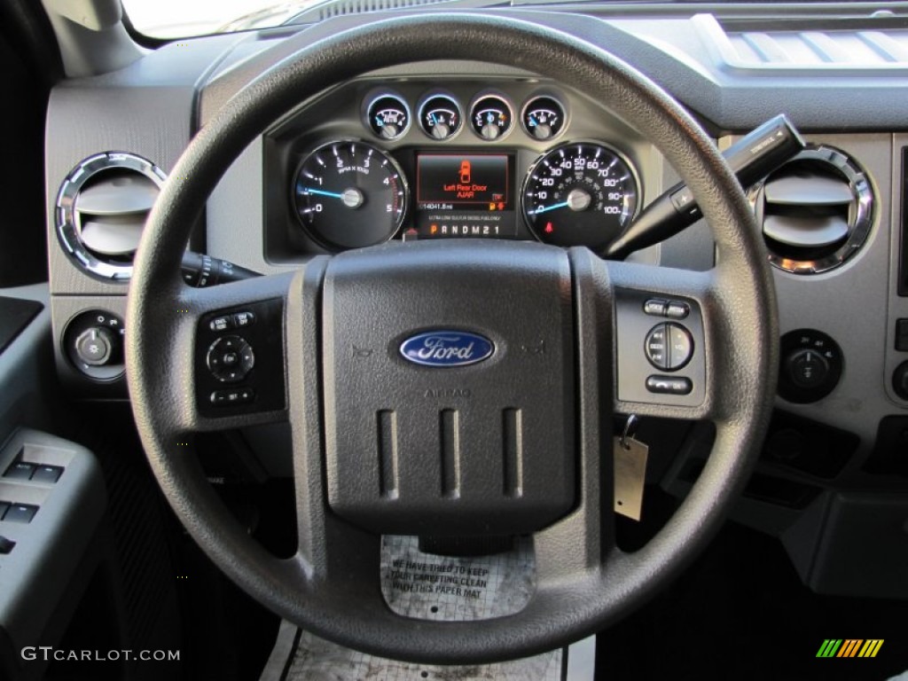2011 Ford F250 Super Duty XLT Crew Cab 4x4 Steel Gray Steering Wheel Photo #61719315