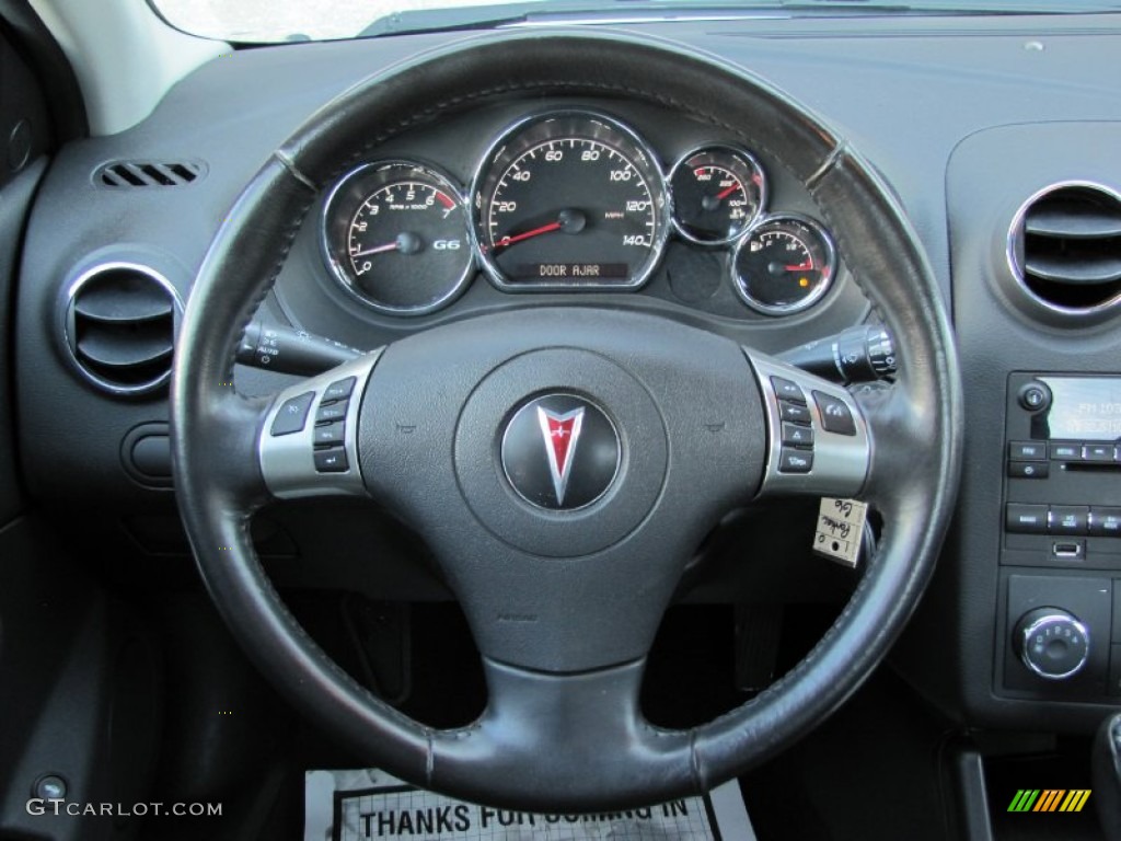 2010 Pontiac G6 GT Sedan Ebony Steering Wheel Photo #61719622