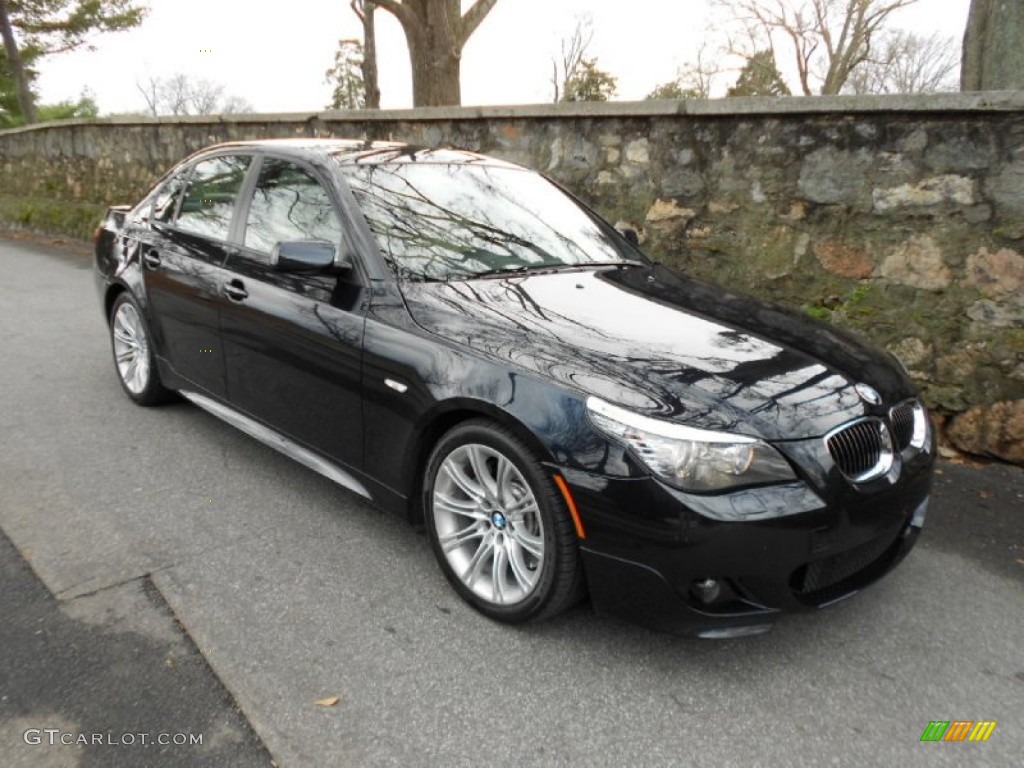 2010 5 Series 535i Sedan - Carbon Black Metallic / Cream Beige photo #1