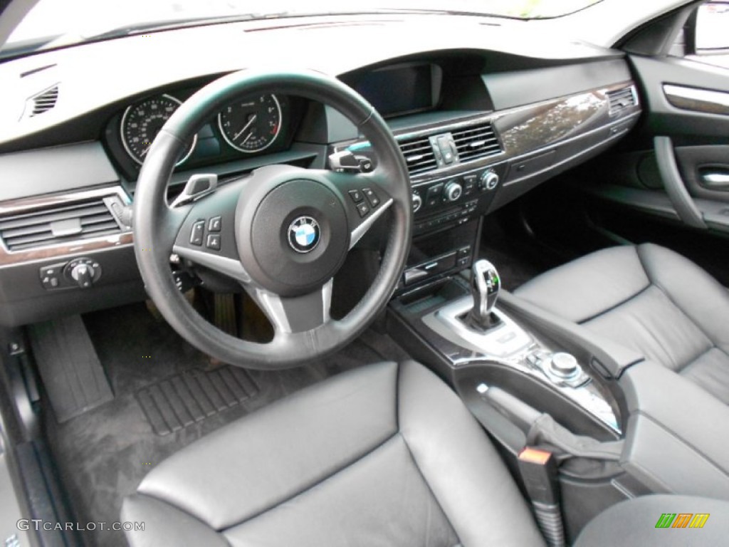 Black Interior 2009 BMW 5 Series 535i Sedan Photo #61720140