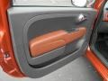 Pelle Marrone/Avorio (Brown/Ivory) 2012 Fiat 500 Lounge Door Panel