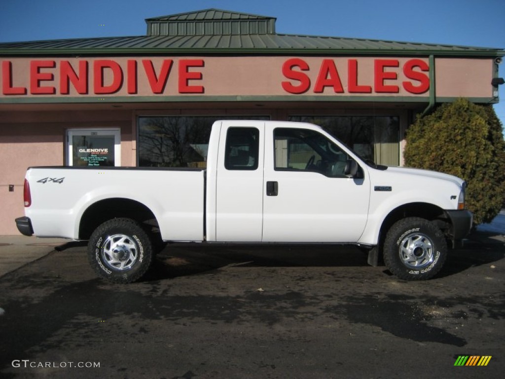 2002 F250 Super Duty XL SuperCab 4x4 - Oxford White / Medium Flint photo #3